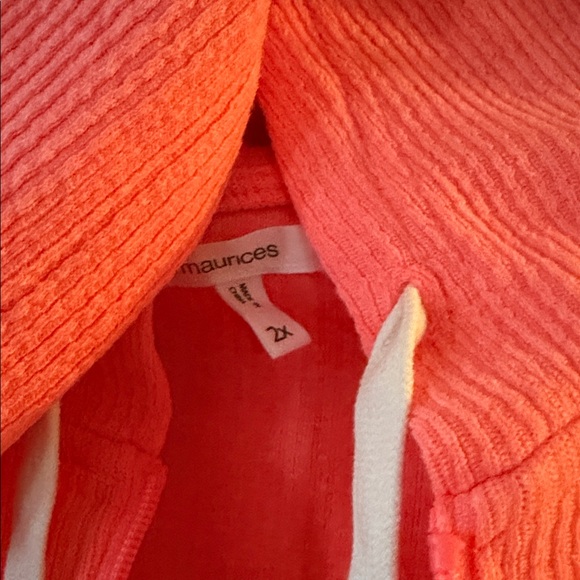 Maurices Vibrant Coral Cowl Neck Sweater - Picture 2 of 4
